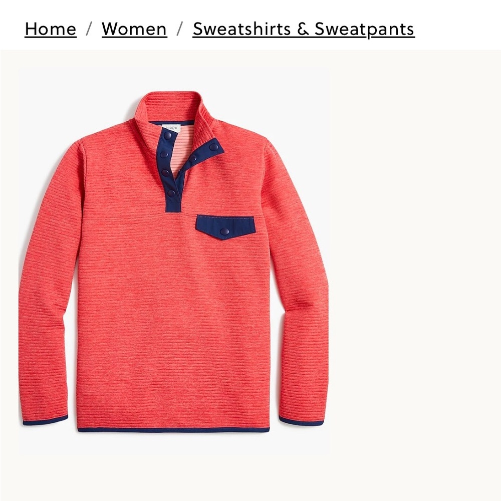 J. Crew Coral and Navy Button-Up Shirt